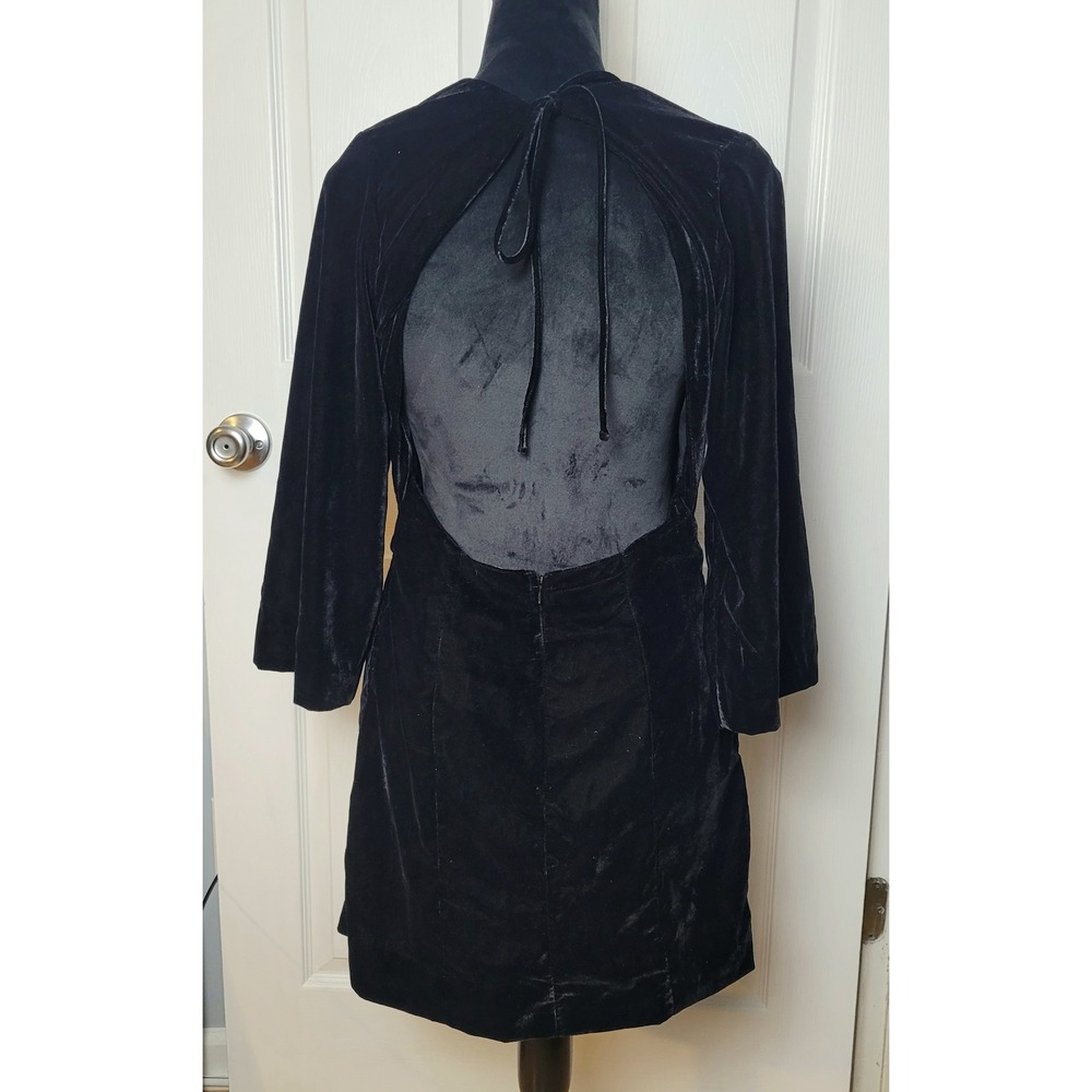 Free People Chelsea Open Back Velvet Mini Dress - Picture 4 of 8